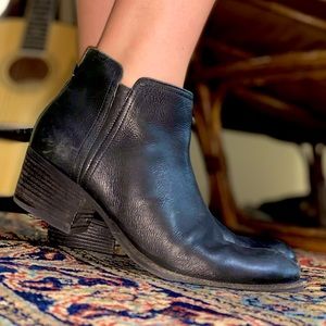Clarks black leather booties